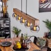 Vouhet Hanglamp Bruin, houtlook, Zwart, 5-lichts
