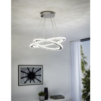 Eglo VARRAZO Hanglamp LED Chroom, Kristaloptiek, 1-licht