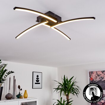 Aringa Plafondlamp LED Zwart, 1-licht