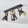 Elm Plafondlamp Antraciet, Hout licht, 3-lichts