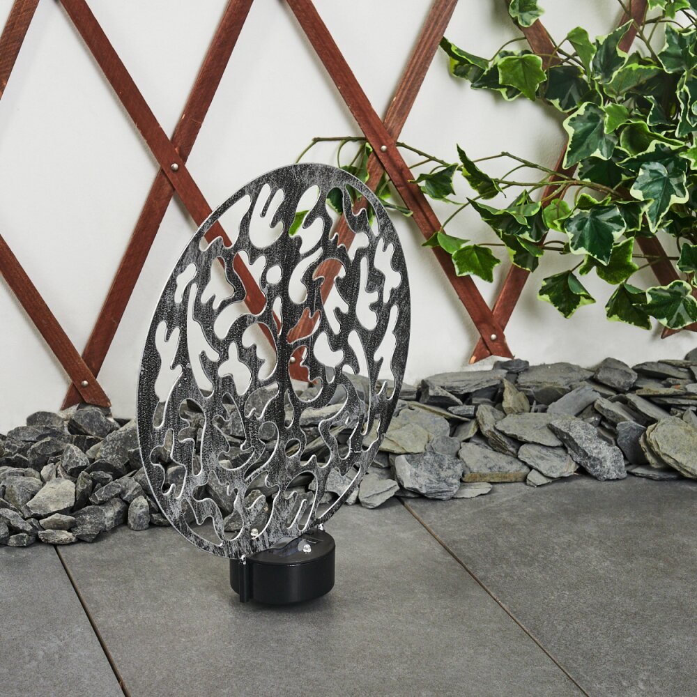 Kupa Solarlamp LED Zwart, Zilver, 2-lichts
