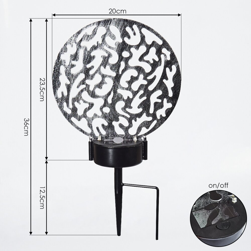 Kupa Solarlamp LED Zwart, Zilver, 2-lichts