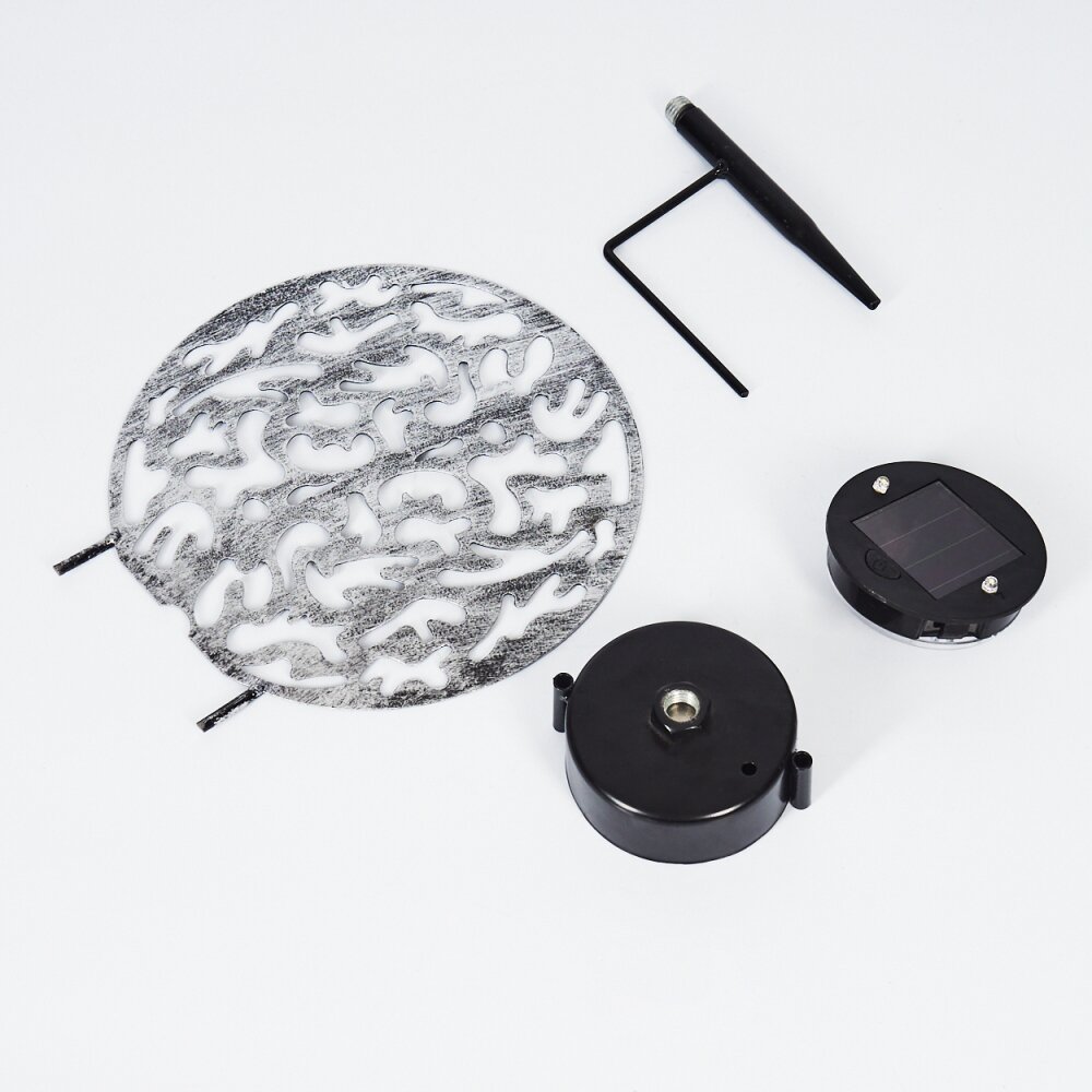 Kupa Solarlamp LED Zwart, Zilver, 2-lichts