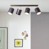 Brilliant Vonnie Plafondlamp Hout licht, Zwart, 4-lichts