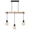 Globo GREGOR Hanger Hout licht, Zwart, 3-lichts