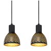 Globo LENNA Hanglamp houtlook, 4-lichts