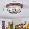 Chaquire Plafondlamp Bruin, Roest, 1-licht