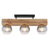 Globo MOITAS Plafondlamp houtlook, Zwart, 3-lichts