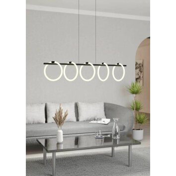 Eglo CARANACOA Hanger LED Zwart, 5-lichts