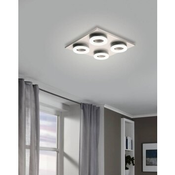 Eglo PALENA Plafondlamp LED Nikkel mat, 4-lichts