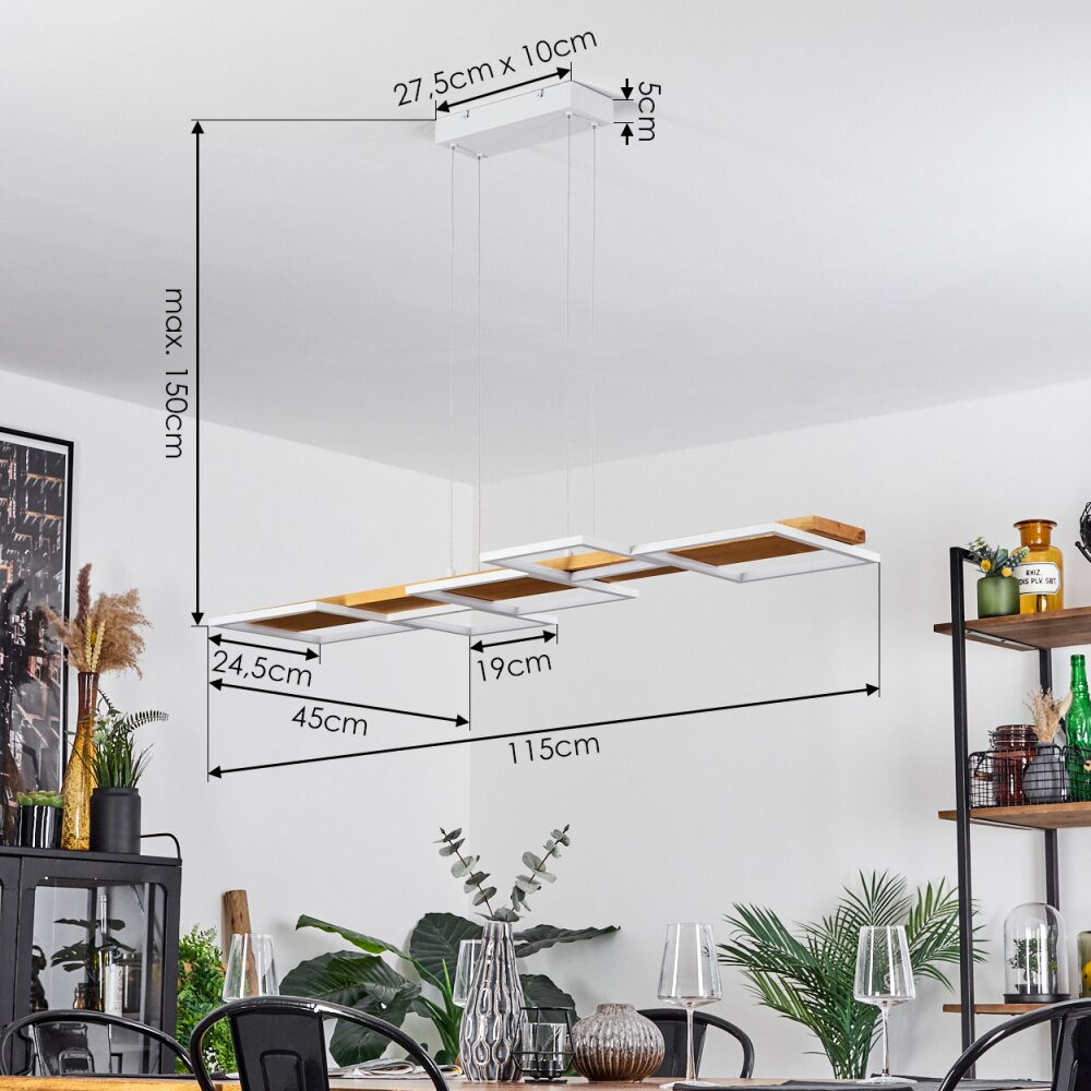 Pompu Hanglamp LED Natuurlijke kleuren, Wit, 1-licht