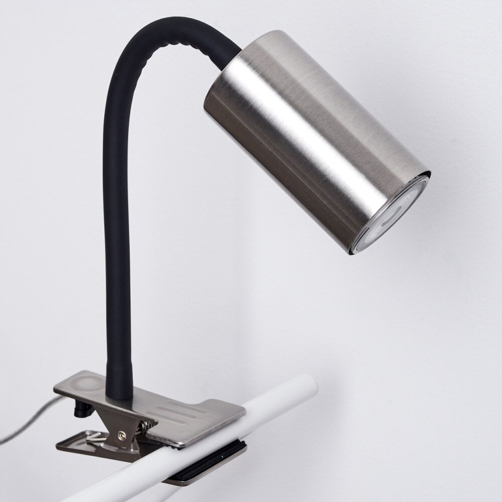Javel Klemlamp Nikkel mat, Zwart, 1-licht