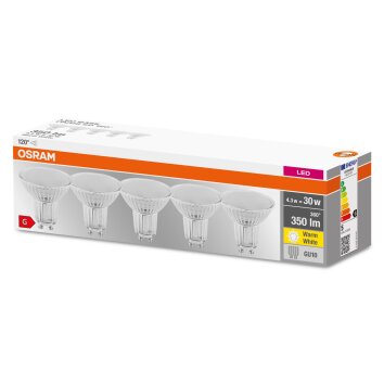 OSRAM Set van 5 LED GU10 4,3 Watt 2700 Kelvin 350 Lumen