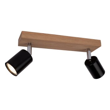 Languileo Plafondlamp Hout licht, 2-lichts