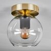 Koyoto Plafondlamp - Glas Messing, Zwart, 1-licht