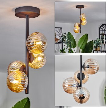 Chehalis Plafondlamp - Glas Amber, 4-lichts