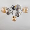 Chehalis Plafondlamp - Glas Goud, Zwart, 6-lichts