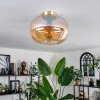 Apedo Plafondlamp - Glas 30 cm Goud, Zwart, 1-licht