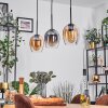 Vevino Hanglamp Amber, Duidelijk, Rookkleurig, 3-lichts