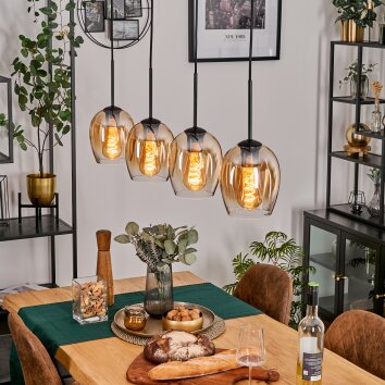 Vevino Hanglamp Zwart, 4-lichts