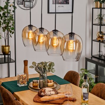 Vevino Hanglamp Zwart, 4-lichts