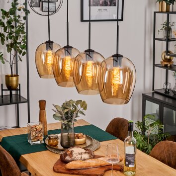 Vevino Hanglamp Zwart, 4-lichts