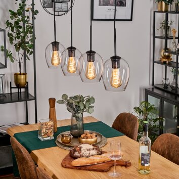 Vevino Hanglamp Zwart, 4-lichts