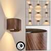 Tamarin Wandlamp voor buiten, Licht omhoog & omlaag, Wandlamp LED houtlook, Zwart, 1-licht