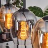 Vevino Hanglamp Amber, Duidelijk, Rookkleurig, 5-lichts