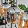 Vevino Hanglamp Amber, Duidelijk, Rookkleurig, 5-lichts