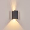 Hoods Wandlamp voor buiten, Licht omhoog & omlaag, Wandlamp LED Koperkleurig, Zwart, 1-licht