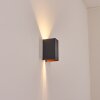 Hoods Wandlamp voor buiten, Licht omhoog & omlaag, Wandlamp LED Koperkleurig, Zwart, 1-licht