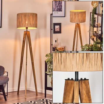 Granja Staande lamp, Leeslamp Natuurlijke kleuren, Zwart, 1-licht