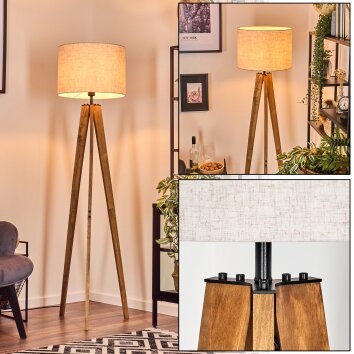 Bassagoda Staande lamp, Leeslamp Natuurlijke kleuren, Zwart, 1-licht