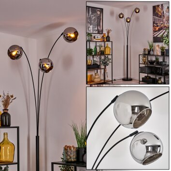 Koyoto Staande lamp Zwart, 3-lichts