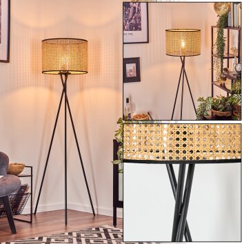 Ramila Staande lamp, Leeslamp Zwart, 1-licht