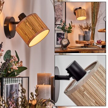 Bongal Wandlamp Zwart, 1-licht