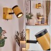 Martim Wandlamp Chroom, Natuurlijke kleuren, Zwart, 1-licht