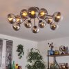 Gastor Plafondlamp 91 cm Chroom, Duidelijk, Rookkleurig, 12-lichts