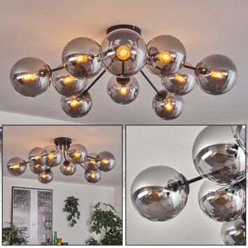 Gastor Plafondlamp 83 cm Rookkleurig, 10-lichts