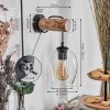 Vevino Wandlamp, Muurspot Natuurlijke kleuren, Zwart, 1-licht