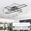 Macos Plafondlamp, Plafondspot LED Bruin, houtlook, Zwart, 1-licht