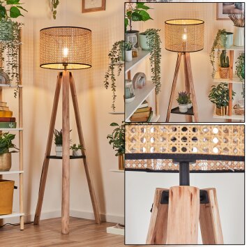 Ramila Staande lamp Natuurlijke kleuren, Zwart, 1-licht