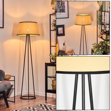 Chellas Staande lamp Beige, Zwart, 1-licht