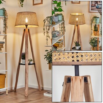 Ramila Staande lamp Natuurlijke kleuren, Zwart, 1-licht