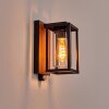 Portalis Wandlamp voor buiten Bruin, houtlook, Zwart, 1-licht, Bewegingsmelder