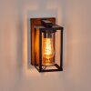 Portalis Wandlamp voor buiten Bruin, houtlook, Zwart, 1-licht, Bewegingsmelder