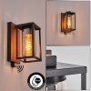 Portalis Wandlamp voor buiten Bruin, houtlook, Zwart, 1-licht, Bewegingsmelder