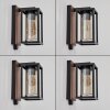 Portalis Wandlamp voor buiten Bruin, houtlook, Zwart, 1-licht, Bewegingsmelder