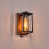 Portalis Wandlamp voor buiten Bruin, houtlook, Zwart, 1-licht, Bewegingsmelder